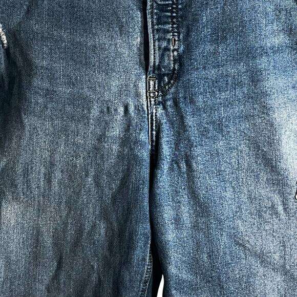 Old Navy Sky-Hi Straight Jeans Size 18 Extra High Rise Distressed Reem Wash - Picture 5 of 9